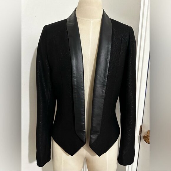 Black Dress Jack DKNY Open Front Shimmer Black Size US Small - Picture 1 of 6